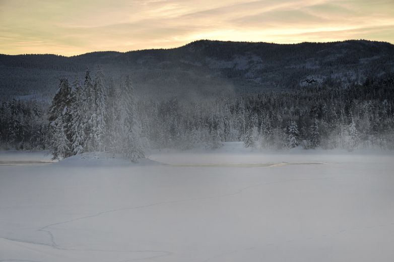 Lågen - river -winter
