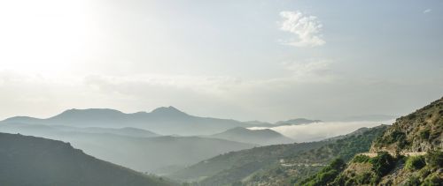 View over layered mountain